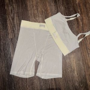 SKIMS TALC bralette and sleep boxers set